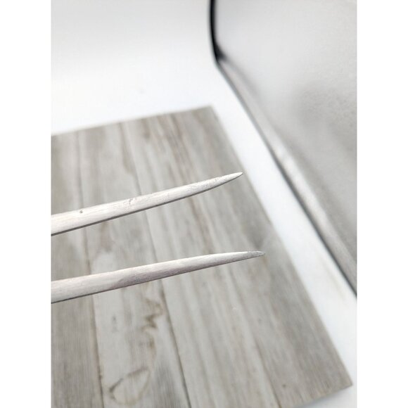 Vintage Flint Arrowhead Stainless USA Serving Meat Fork 12" Black Handle USA - Picture 8 of 8